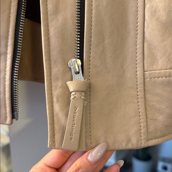 Mackage Tan Lambskin Leather Moto Jacket - Picture 7 of 16